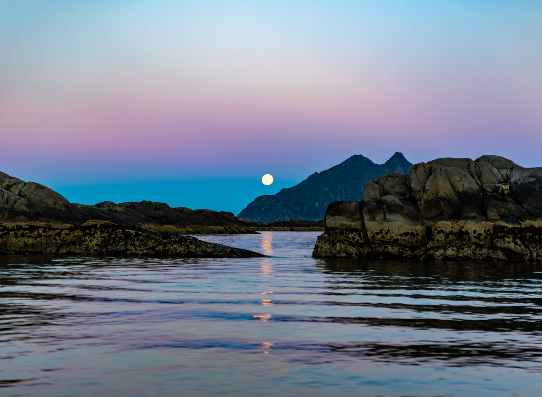 Moonrise Over Lofoten Mountains 6